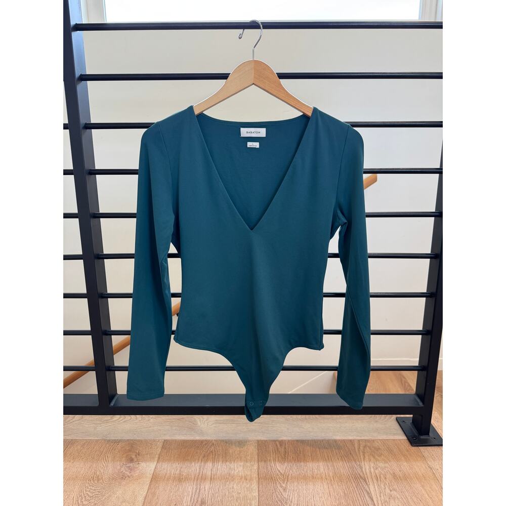 Aritzia Babaton Sculpt Long Sleeve V-Neck Bodysuit  Sz L
